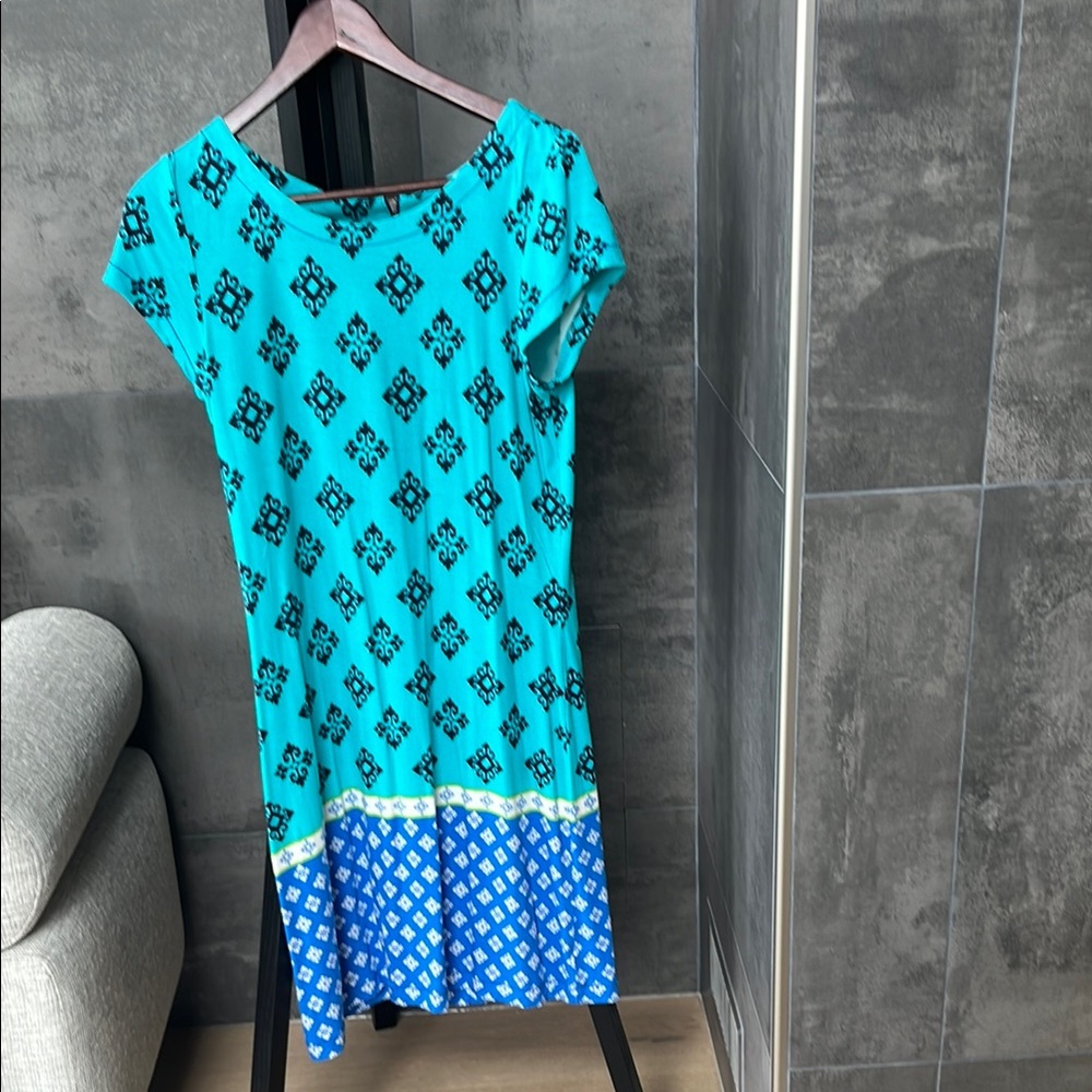 Hatley Teal, Navy and Blue jersey dress